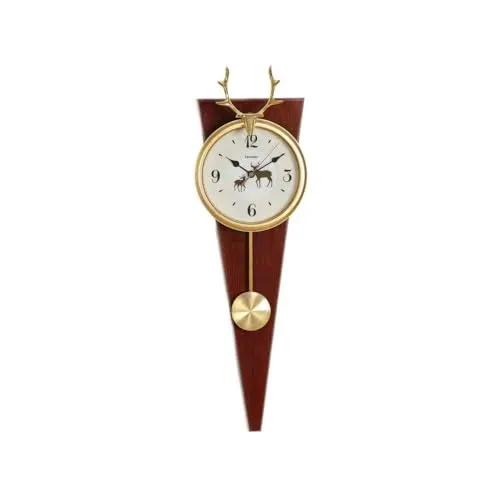 @Home by Nilkamal Stag Pendulum Wall Clock (Brown)