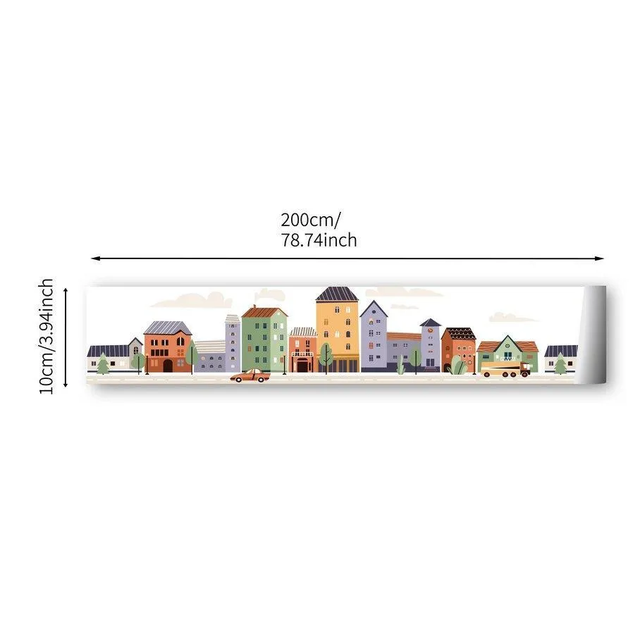 Houses On A City Street With Cars Wall Stickers