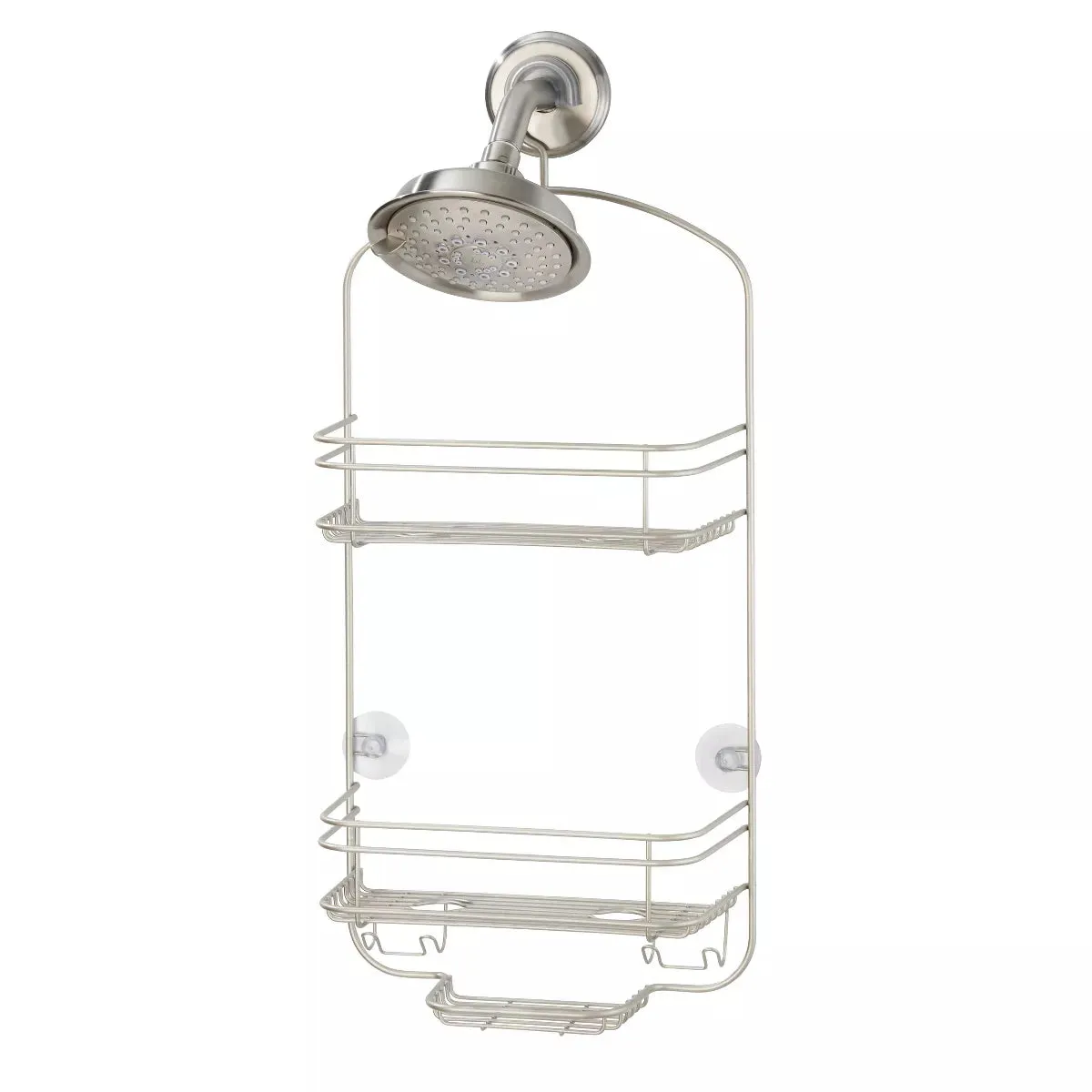 IDesign Weston Satin Silver Finish Metal Hanging Shower Caddy