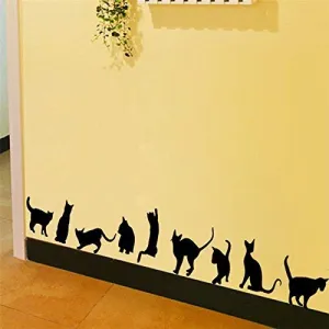 Indiashopers Vinyl animals Wall Sticker, (Black)