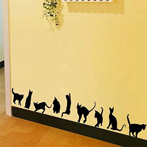 Indiashopers Vinyl animals Wall Sticker, (Black)