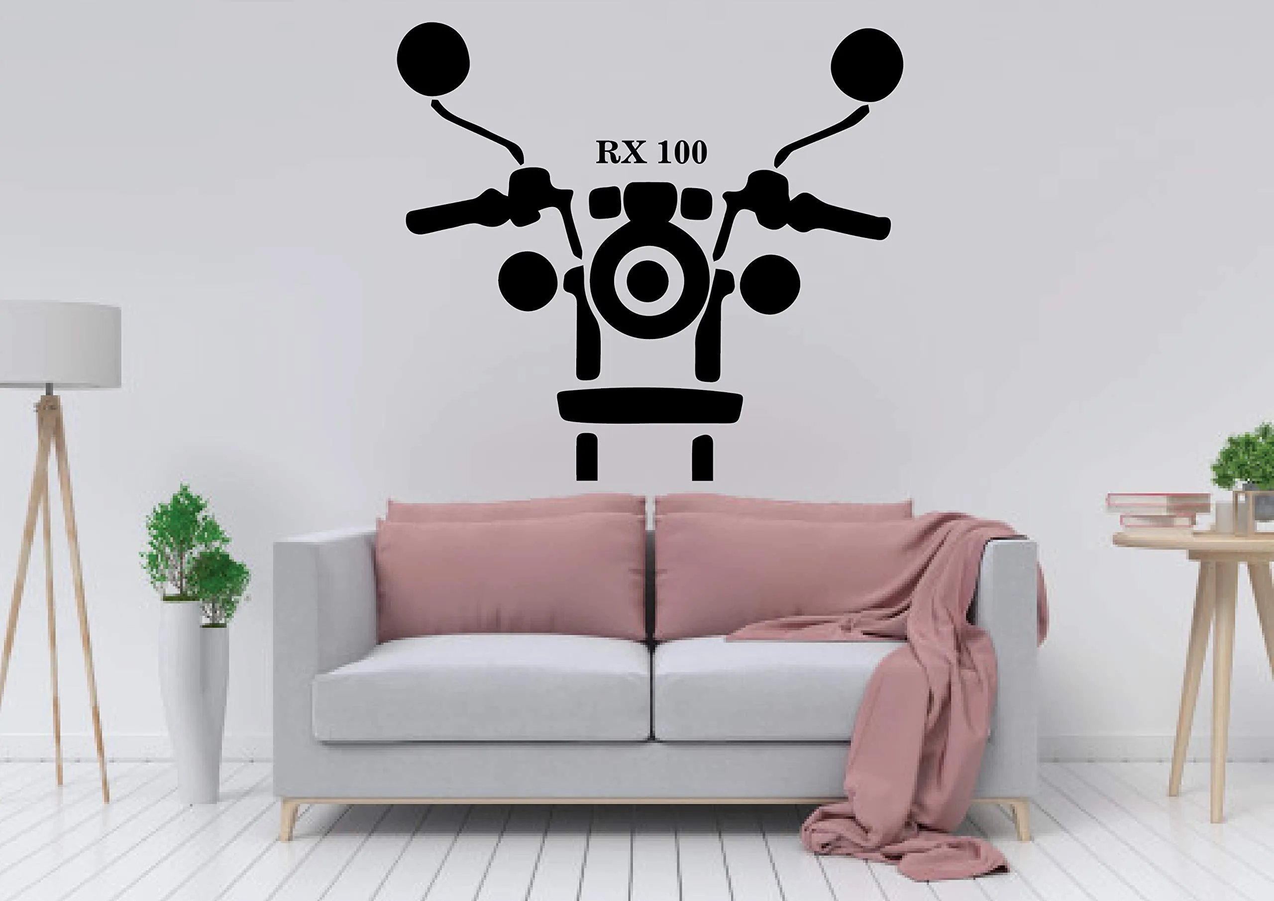 ISEE 360 Vinyl Bike Art Wall Sticker (60.7 X 55 Cm, Black)