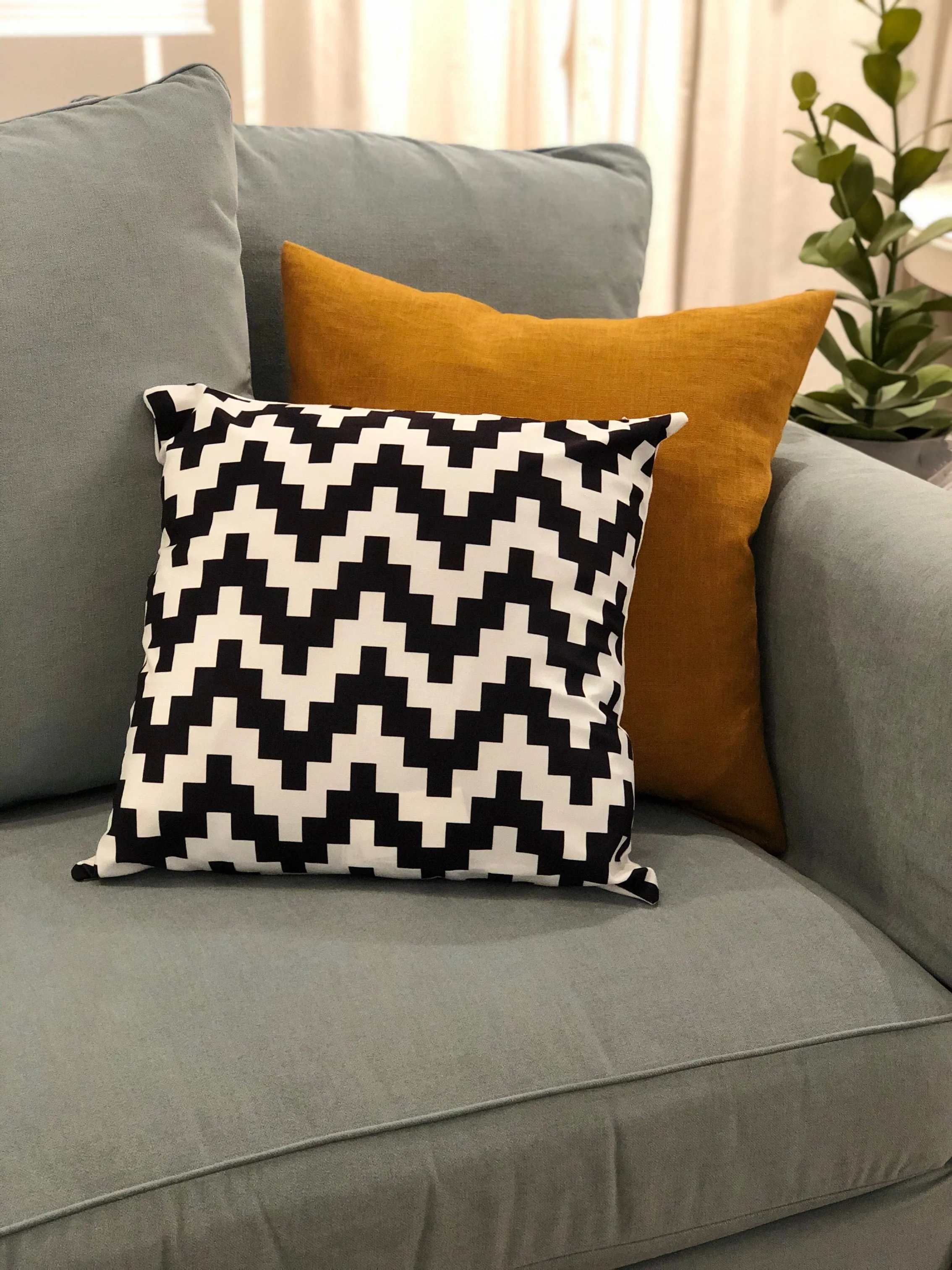 Jagged Edge Velvet Pillow