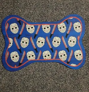 Jason Dog Mat - Blue Bone Shaped