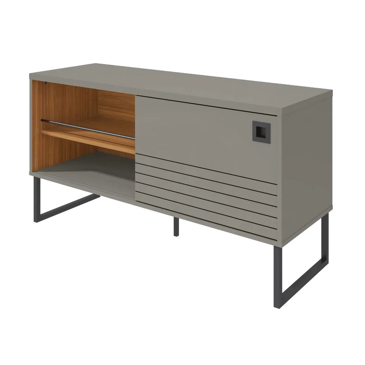 Loft 47.24 Modern TV Stand with Steel Legs in Grey and Wood