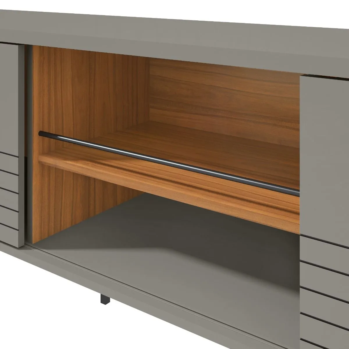 Loft 47.24 Modern TV Stand with Steel Legs in Grey and Wood