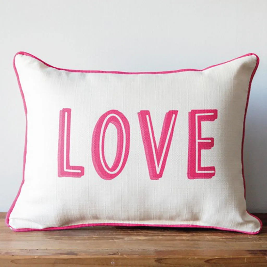 Love Block Rectangle Pillow with Backing