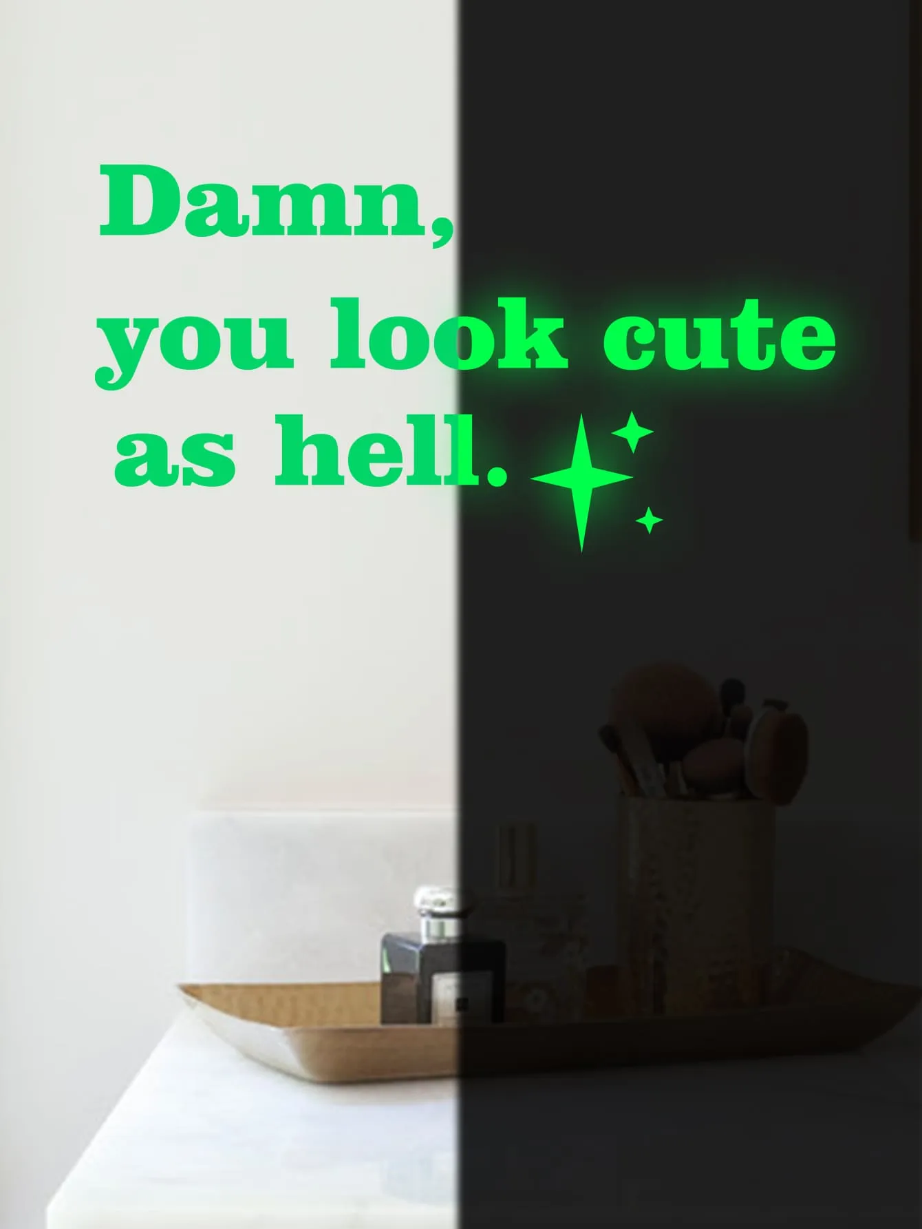 Luminous Damn You Look Cute As Hell Glow Sticker Wall Art Decoration Adhesive