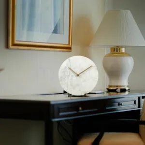 mankoskin Marble Clock | Elegant and Modern Design | Perfect Home Decor | Beautiful and Durable Marble Accent Clock