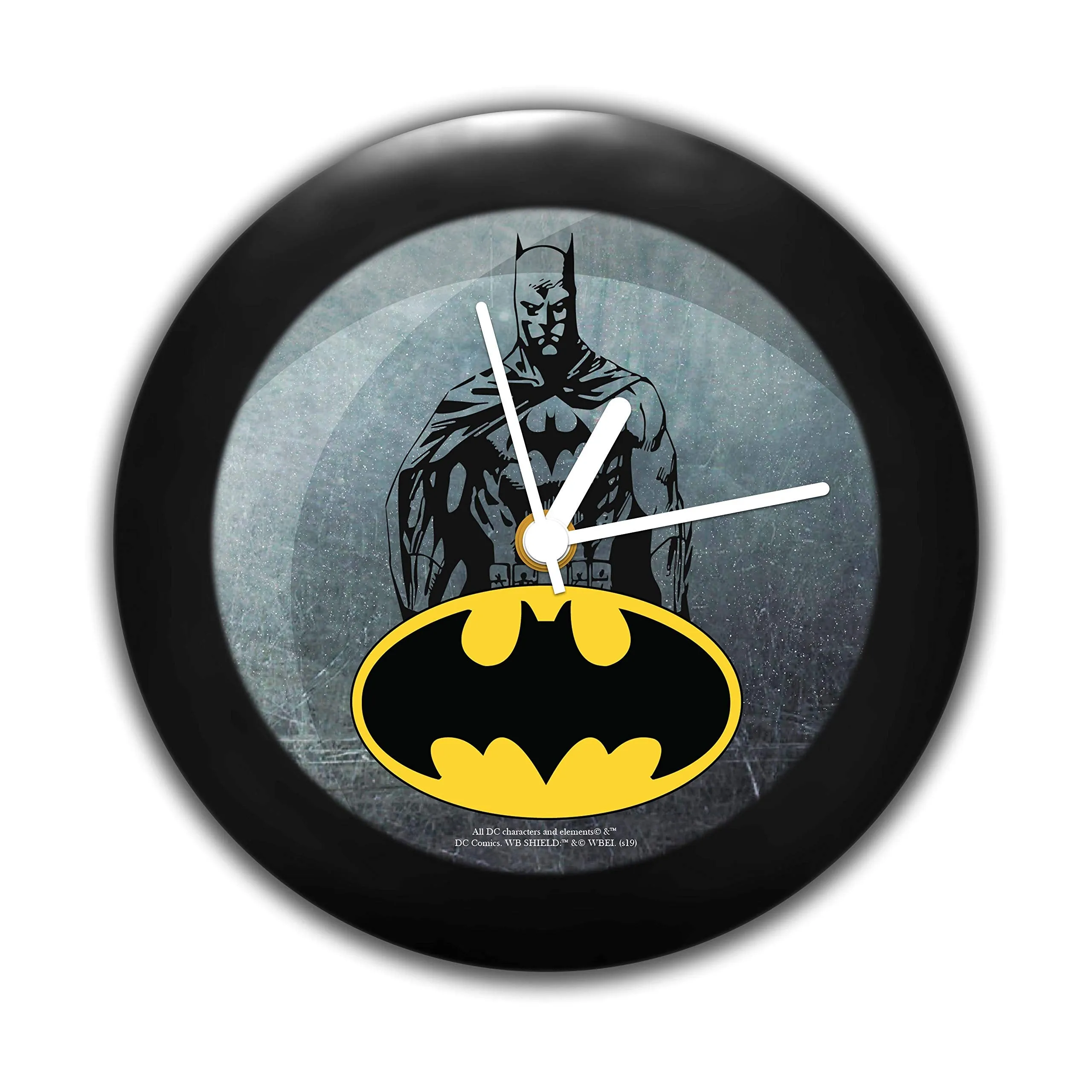 MCSID RAZZ - DC Comics -Grunge Batman Plastic Table Clock- Birthday Gift Official Licensed by Warner Bros, USA (India) Best Valentine's Day Gift- Multicolour