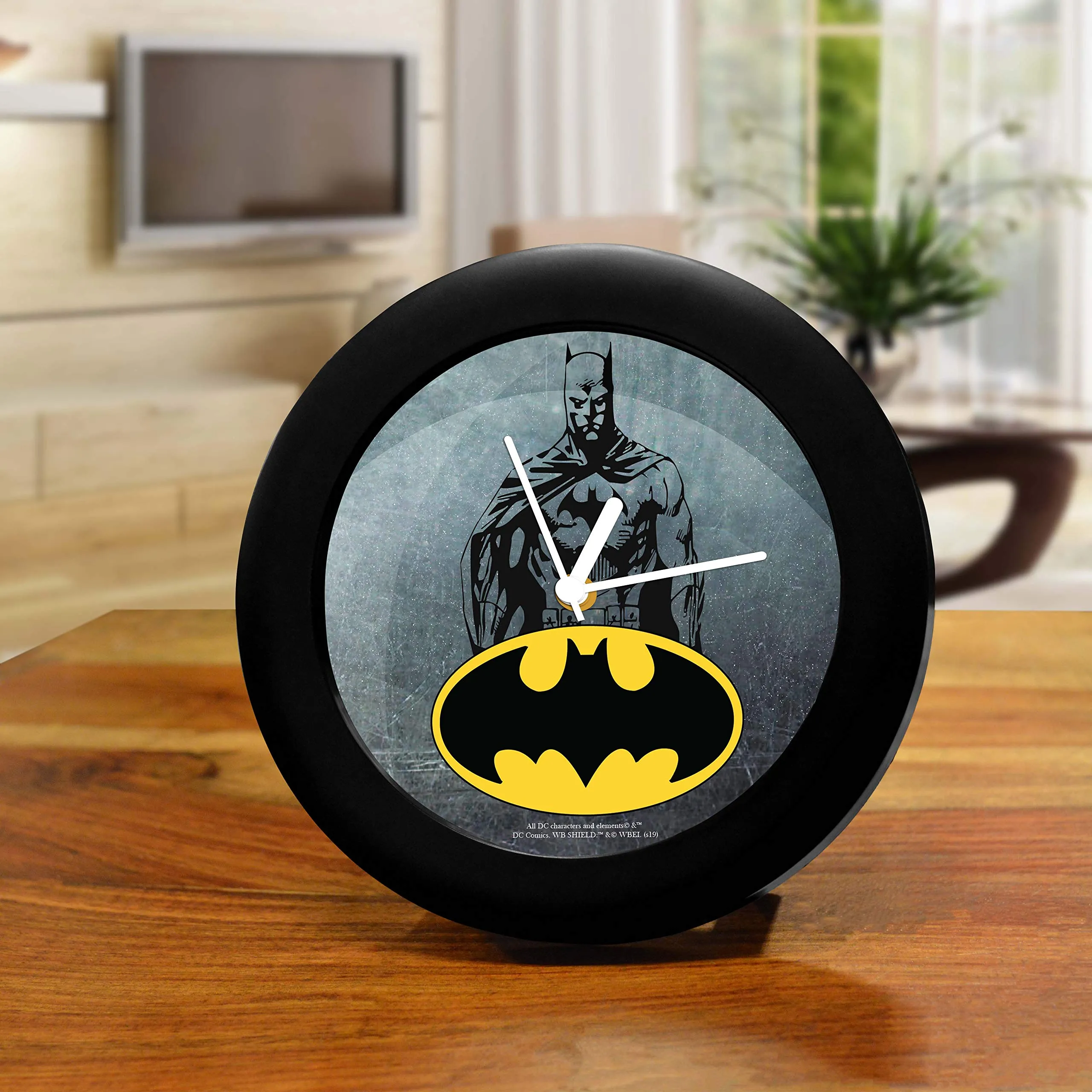 MCSID RAZZ - DC Comics -Grunge Batman Plastic Table Clock- Birthday Gift Official Licensed by Warner Bros, USA (India) Best Valentine's Day Gift- Multicolour