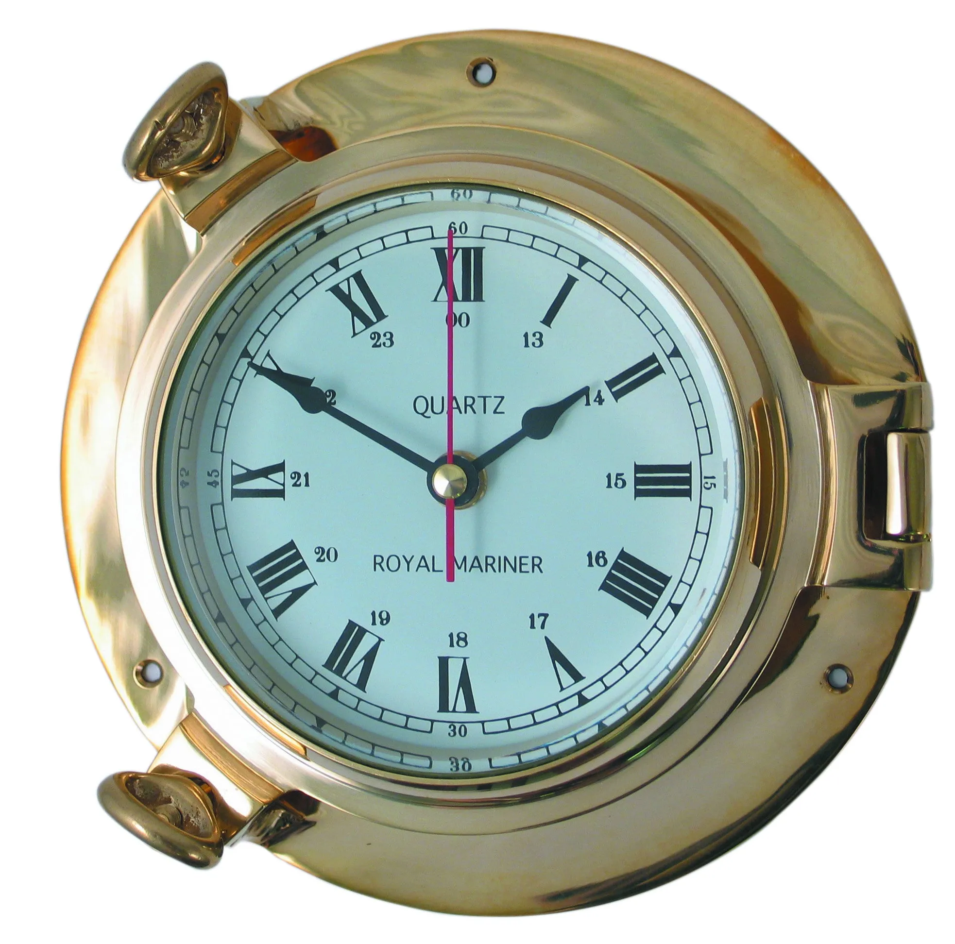 Meridian Zero Porthole Range Medium Brass Clock - 4.5"/117mm Face