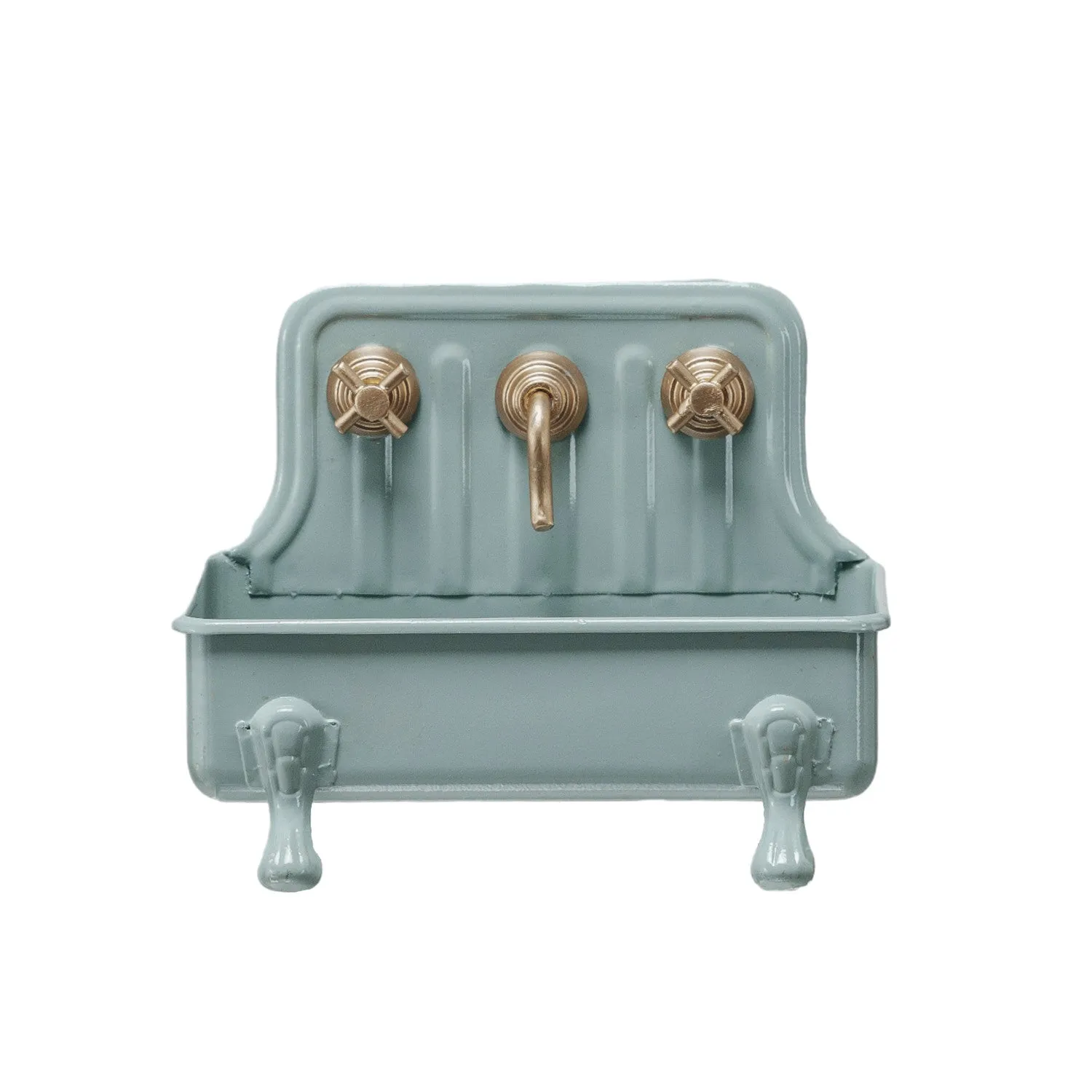 Metal Sink Soap Dish w/ Faucet