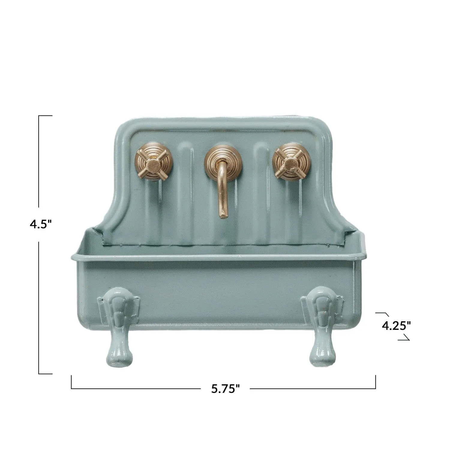 Metal Sink Soap Dish w/ Faucet