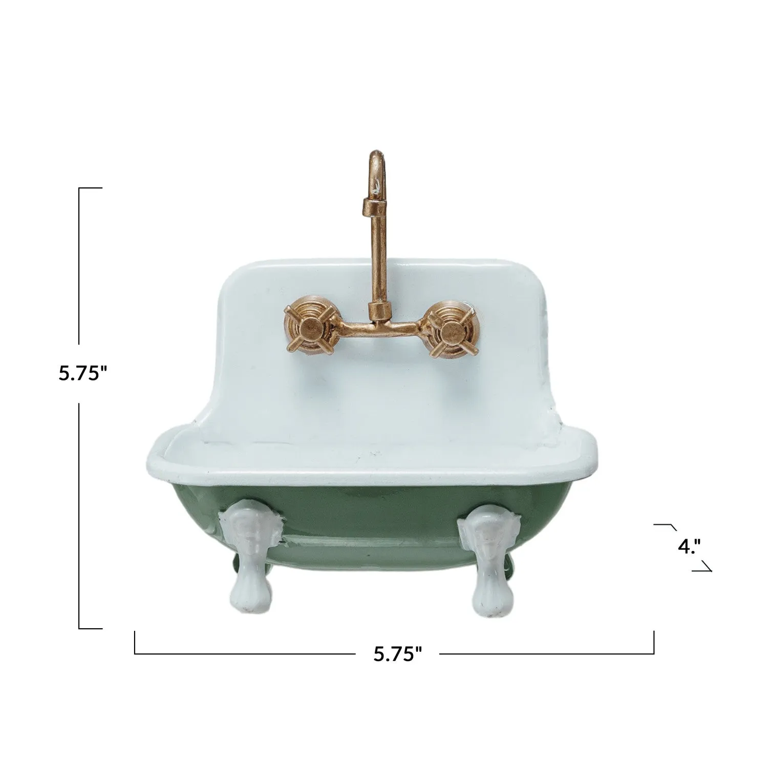 Metal Sink Soap Dish w/ Faucet