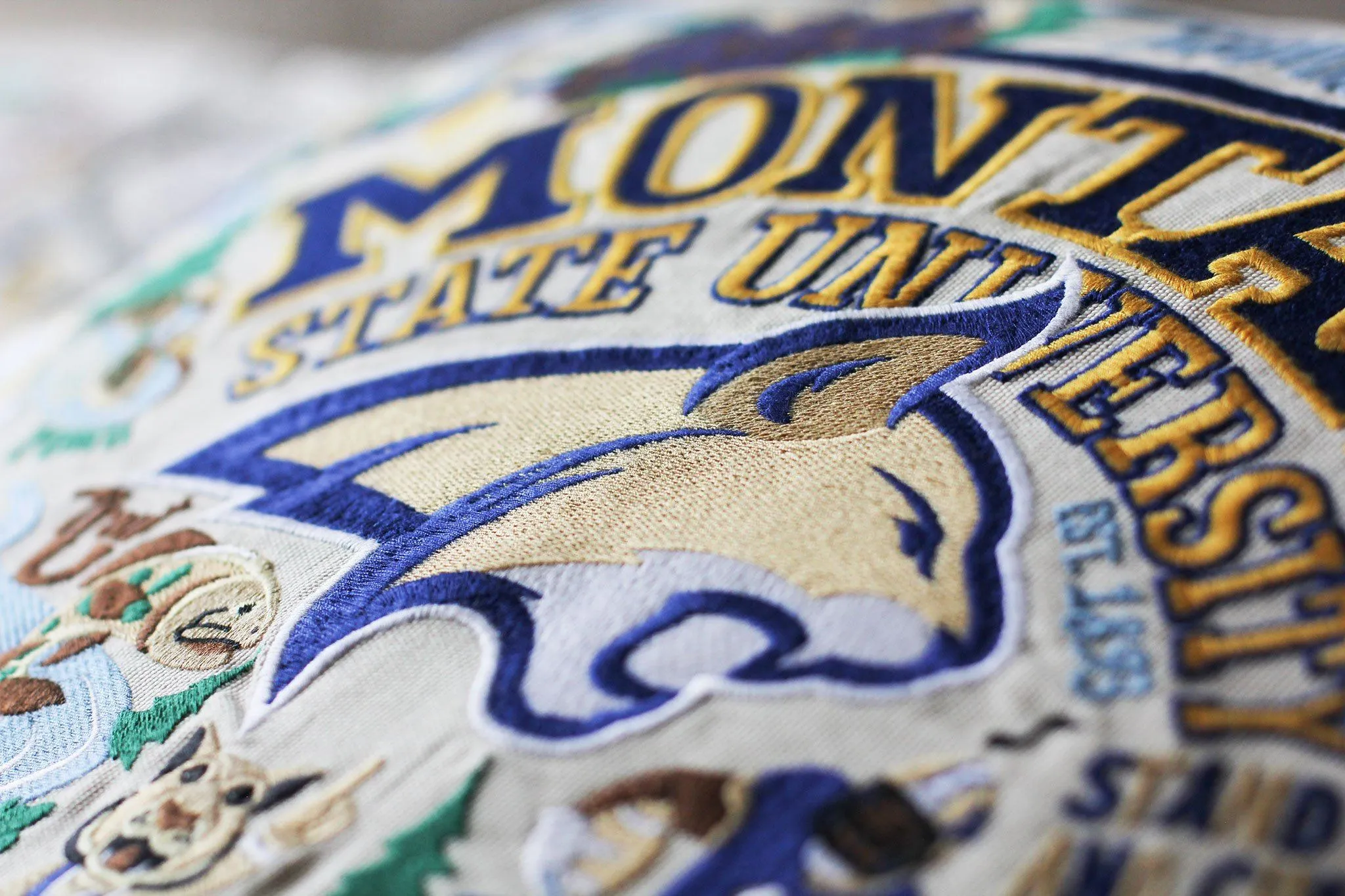 Montana State University Collegiate Embroidered Pillow