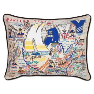 Navy Embroidered Pillow