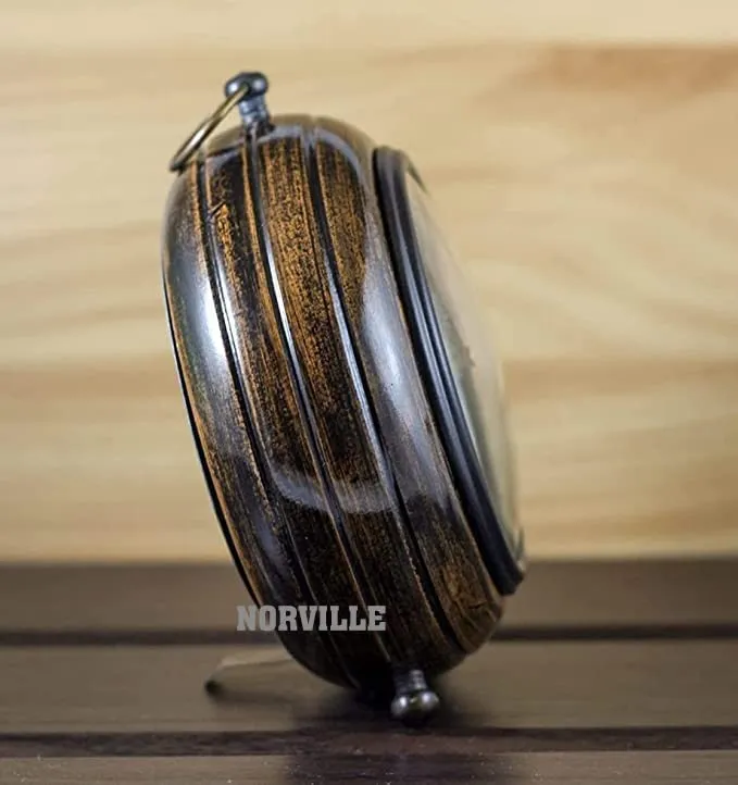 NORVILLE® Wooden Table Clock for Home Decor, Office Desk, Study Table, Showpeice, Decorative & Gift Item