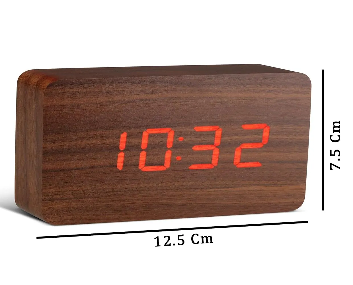 NXZ Wooden Digital Table Desk Clock with Day Date and Tempreature Function for Home and Office Decor