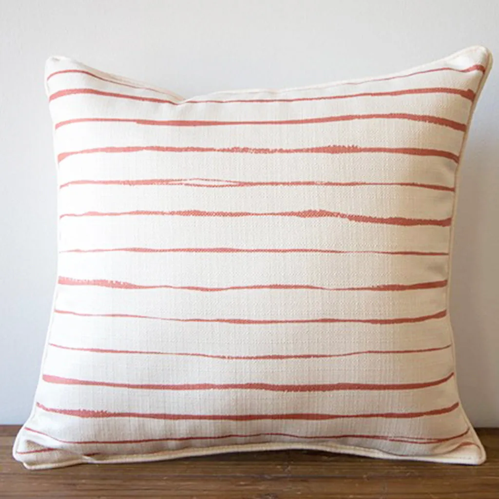 Oversized Orange Stripe Square Pillow