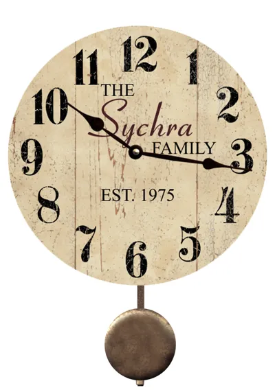 Personalized Family Name Wall Clock- Neutral Colored Family Clock