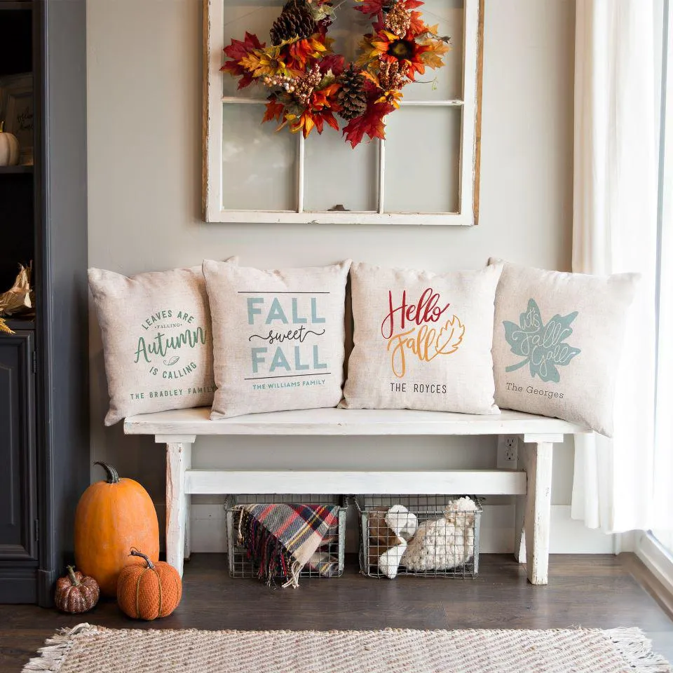 Personalized It's Fall Y'all Throw Pillow Cover