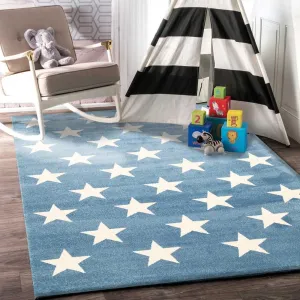 Piccolo  Blue and White Stars Kids Rug 120x170cm