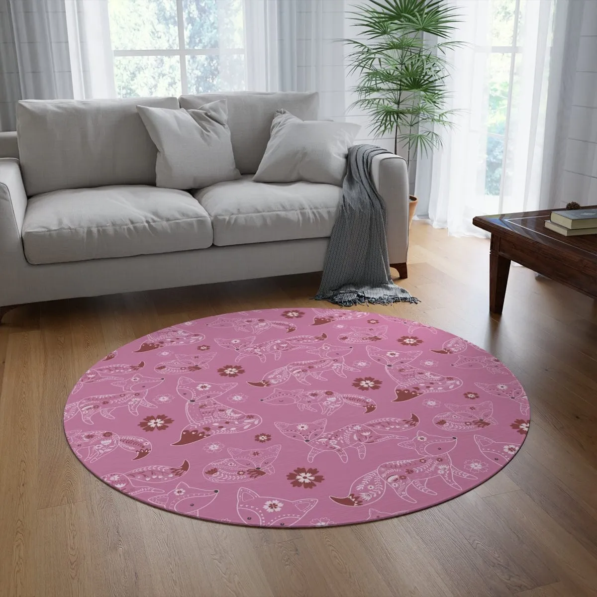 Pink Fox Nursery Rug