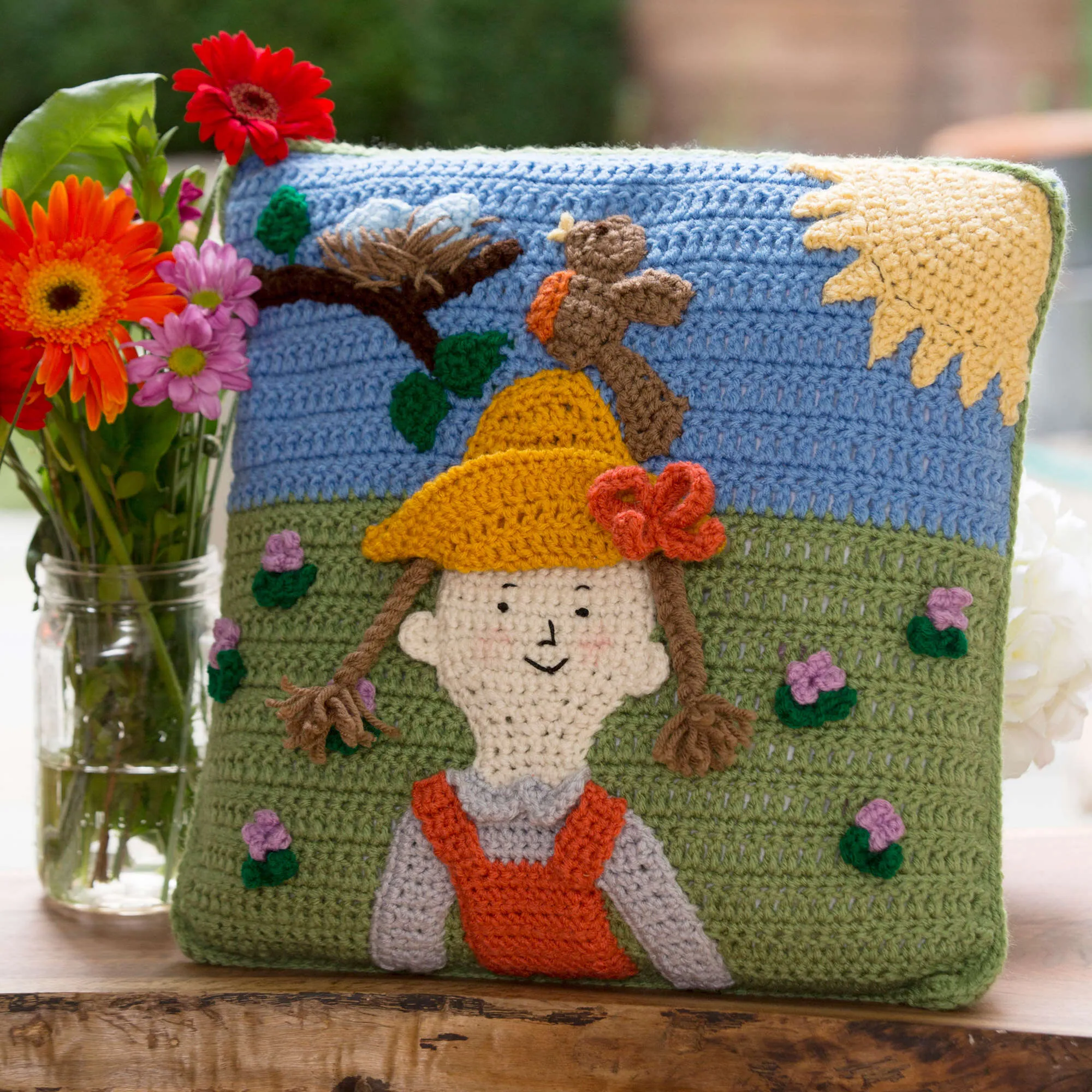 Red Heart Crochet Spring Has Sprung Pillow