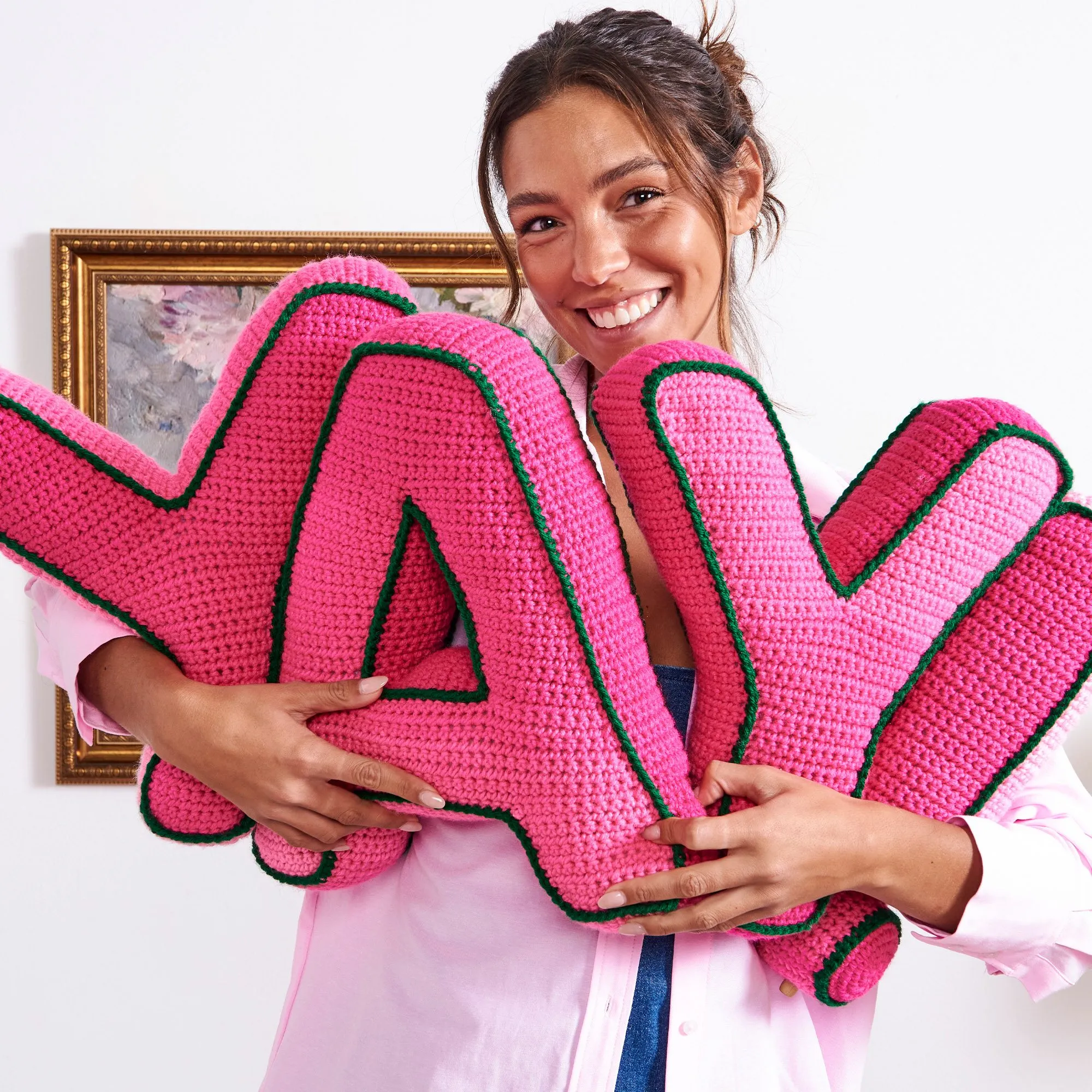 Red Heart Crochet YAY! Pillow