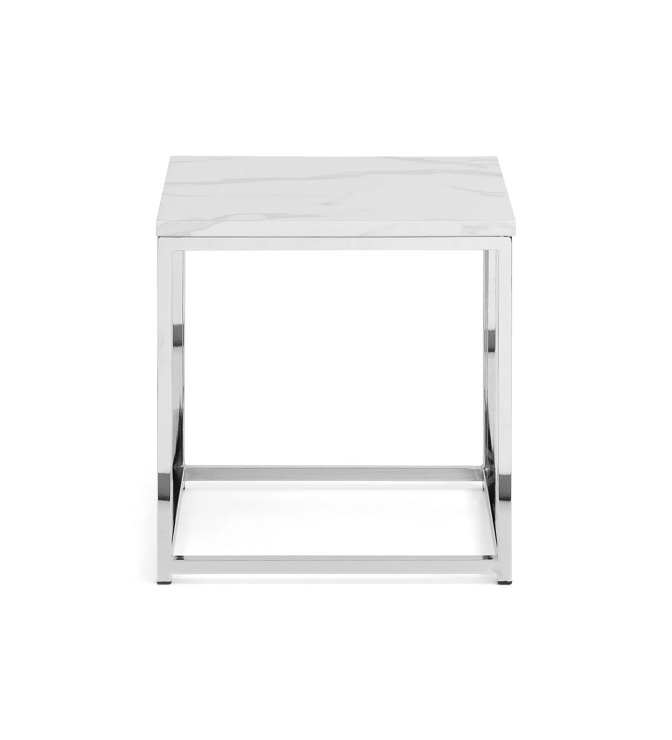 Scala White Marble Top Lamp Table