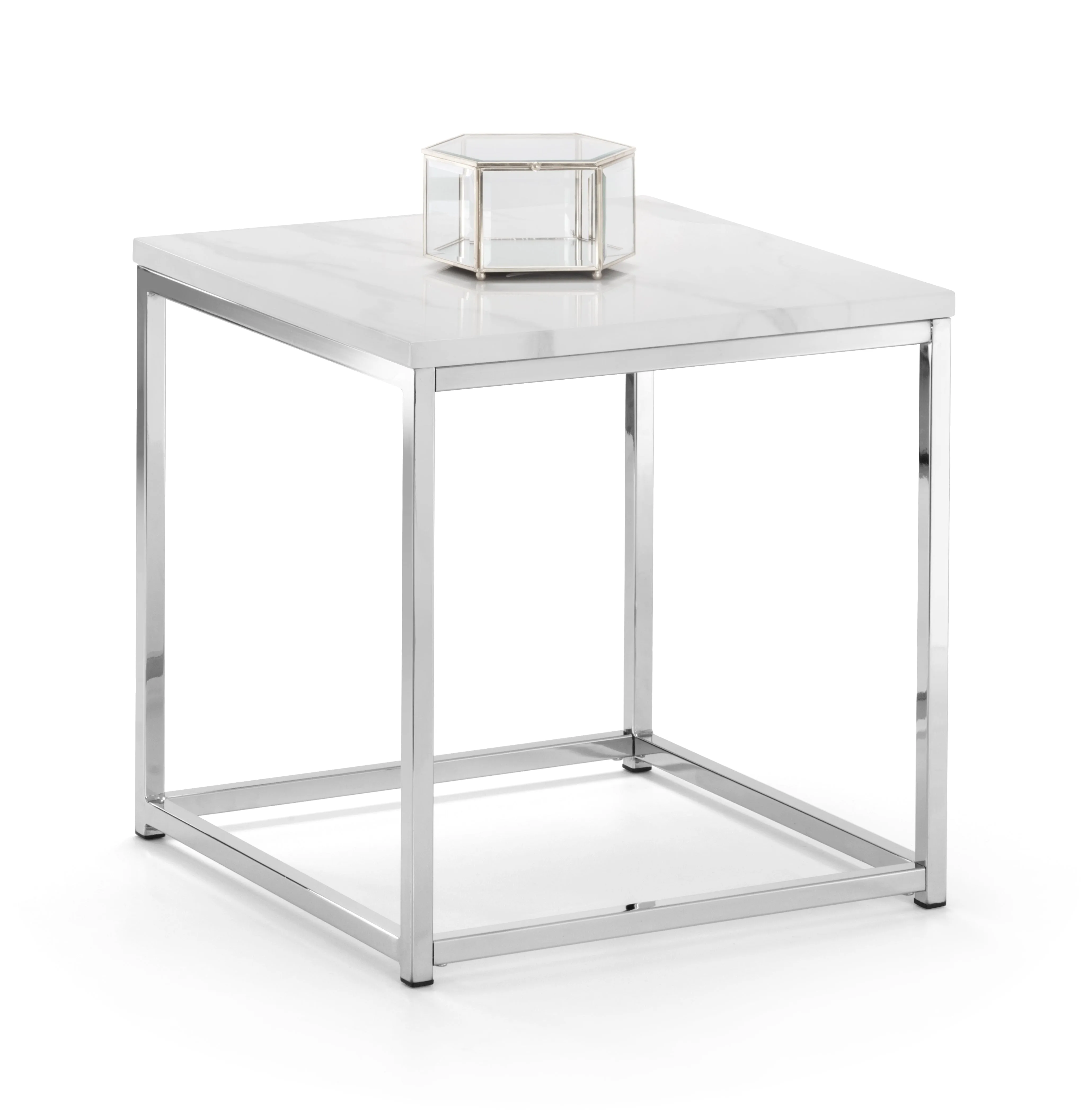 Scala White Marble Top Lamp Table