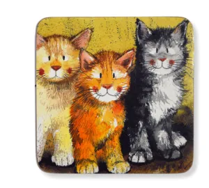 Set of 2 Rodger Dodger Cat Coasters