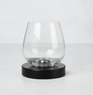 Silver Ball Wine Glass & Coaster