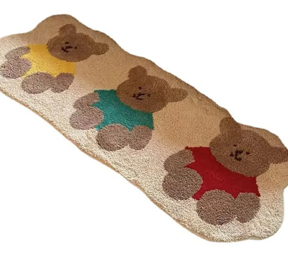 SINOTAO  -  Cartoon Carpet Cute Bear Floor Mat Bedroom Bedside Carpet Soft Area Rugs For Living Room Kawaii Non-Slip Foot Rugs