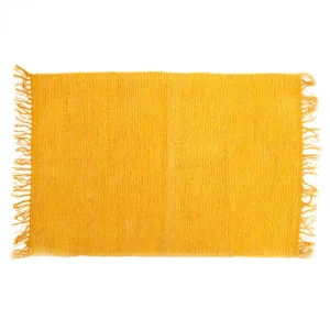 Solid Color Cotton Indoor Rugs / Mustard Ochre 2x3'