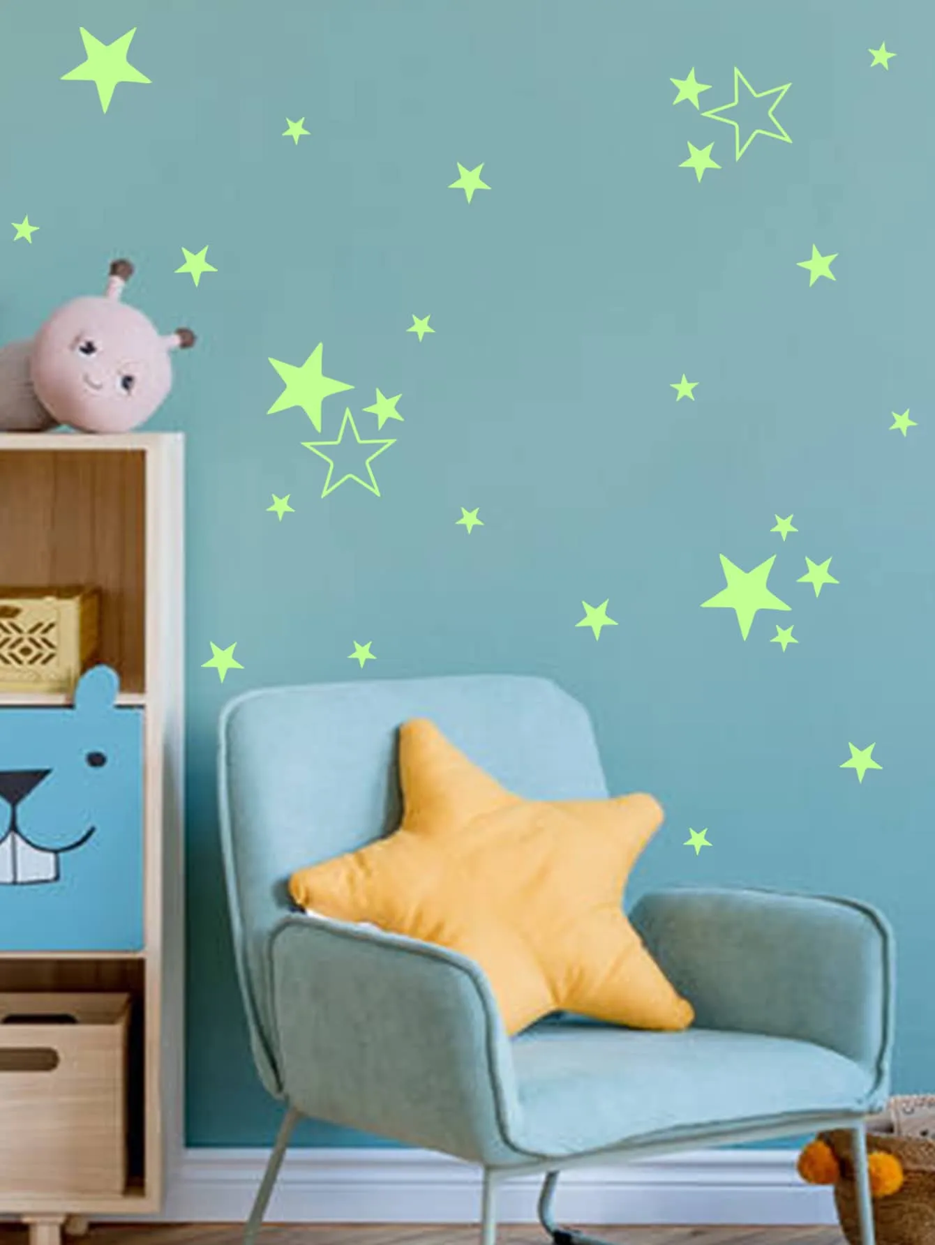 Star Pattern Luminous Wall Sticker Glow In The Dark Wall Art Decal For Home