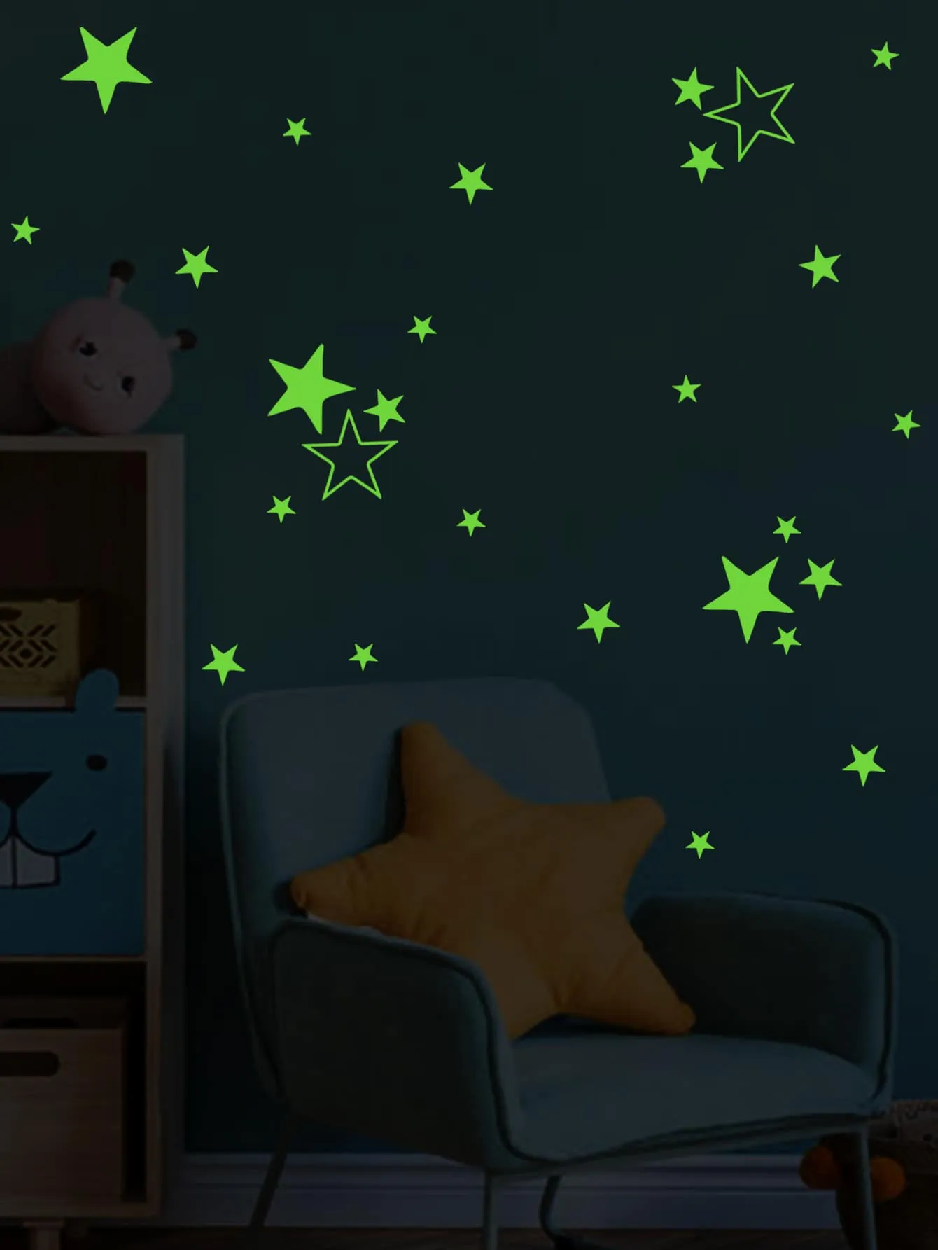 Star Pattern Luminous Wall Sticker Glow In The Dark Wall Art Decal For Home