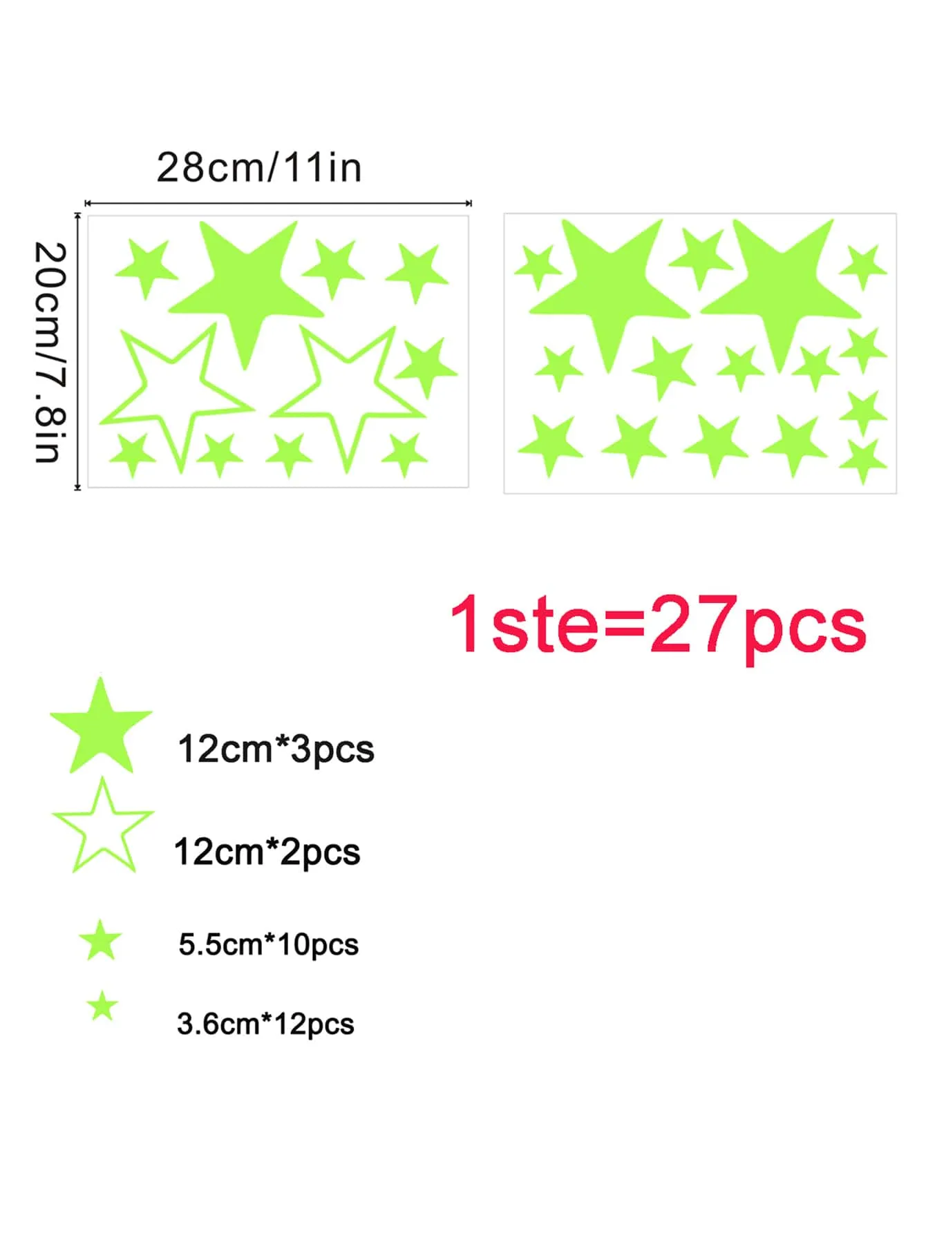 Star Pattern Luminous Wall Sticker Glow In The Dark Wall Art Decal For Home