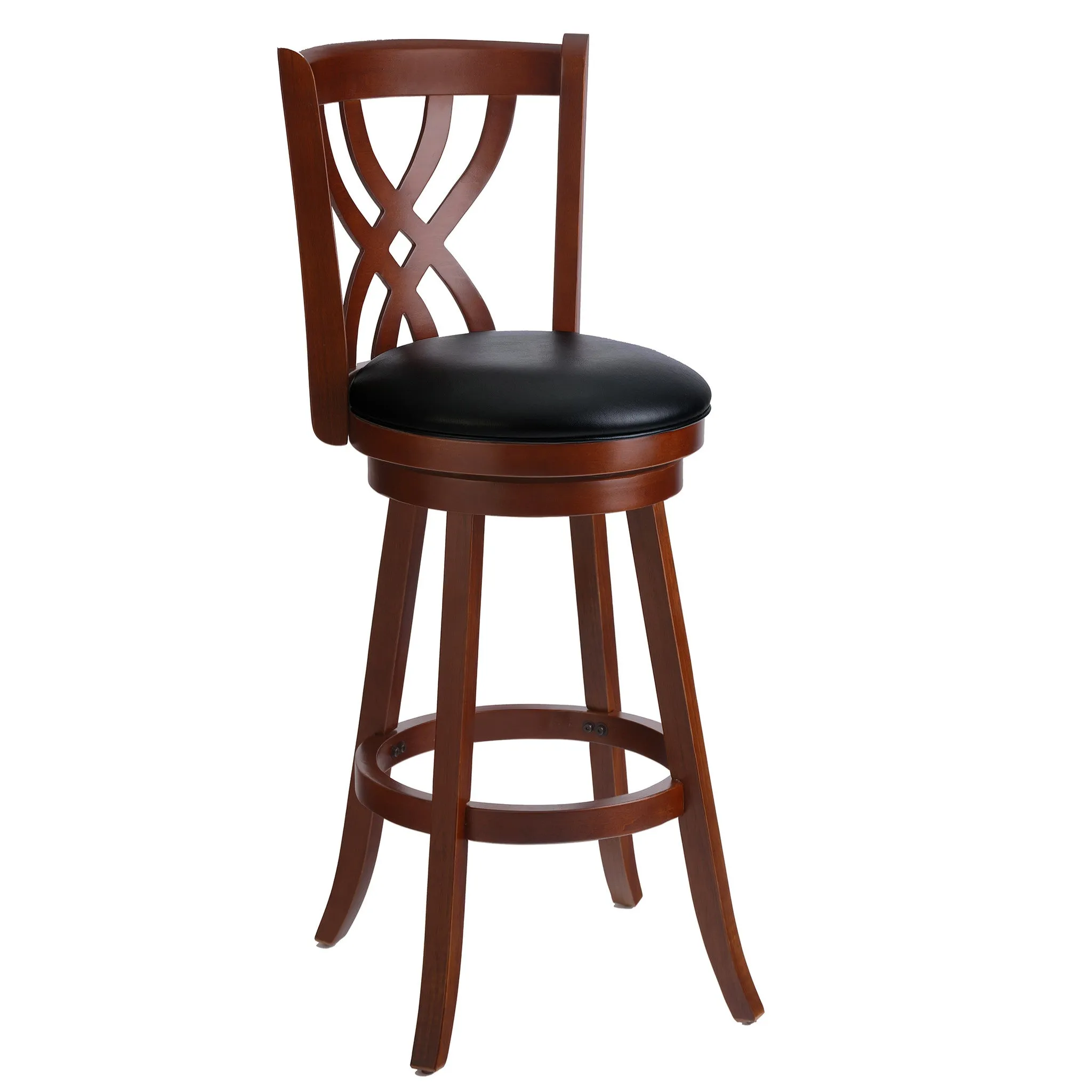 Techni Mobili Wood Bar stool w/Techniflex Padded Swivel Seat