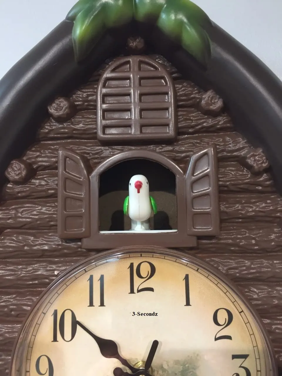 Three Secondz Cuckoo Bird Wall Clock with Fixed Door Does not Open or Close for Children's Bedroom Size 60cm x 15cm x 36cm (BD55)