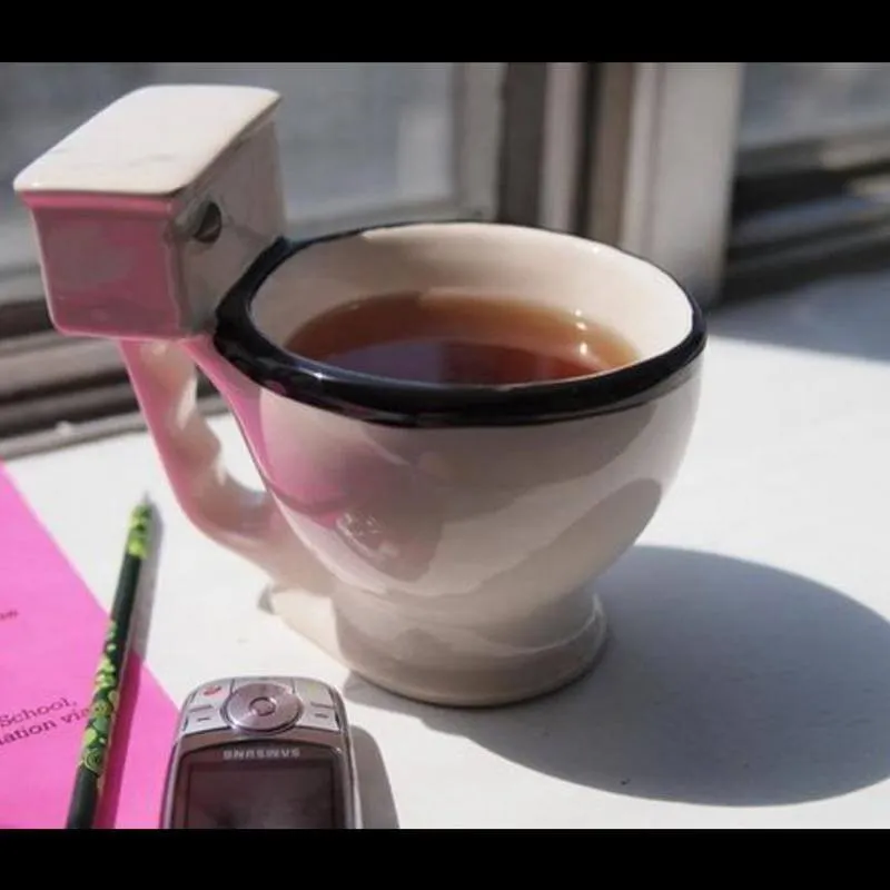 Toilet Ceramic Coffee Mugs with Handgrip