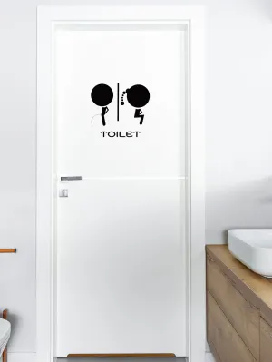 Toilet Sign Pattern Wall Sticker Wall Art Decoration Adhesive Wall Decals