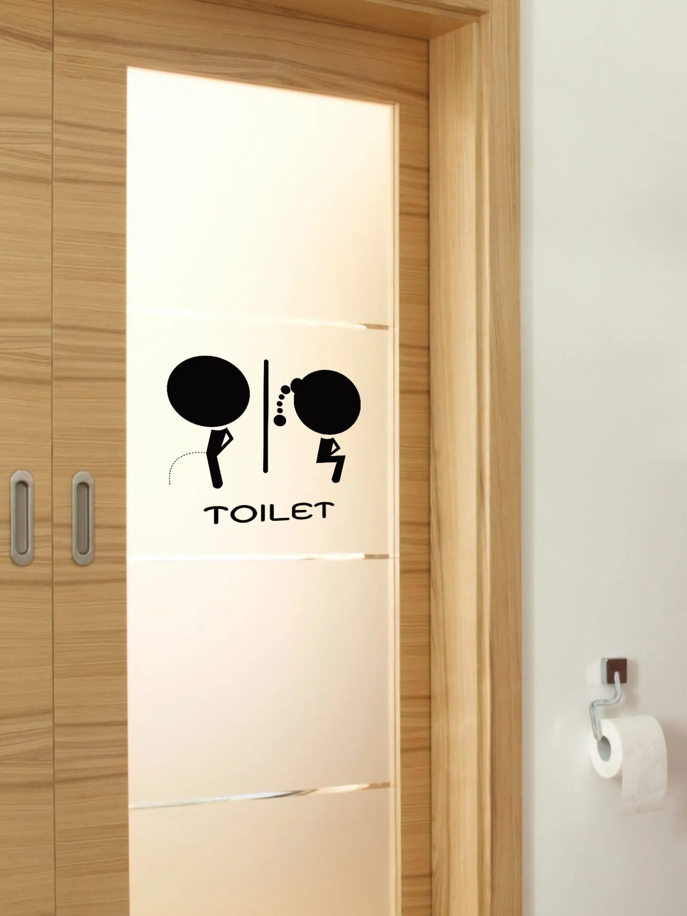 Toilet Sign Pattern Wall Sticker Wall Art Decoration Adhesive Wall Decals