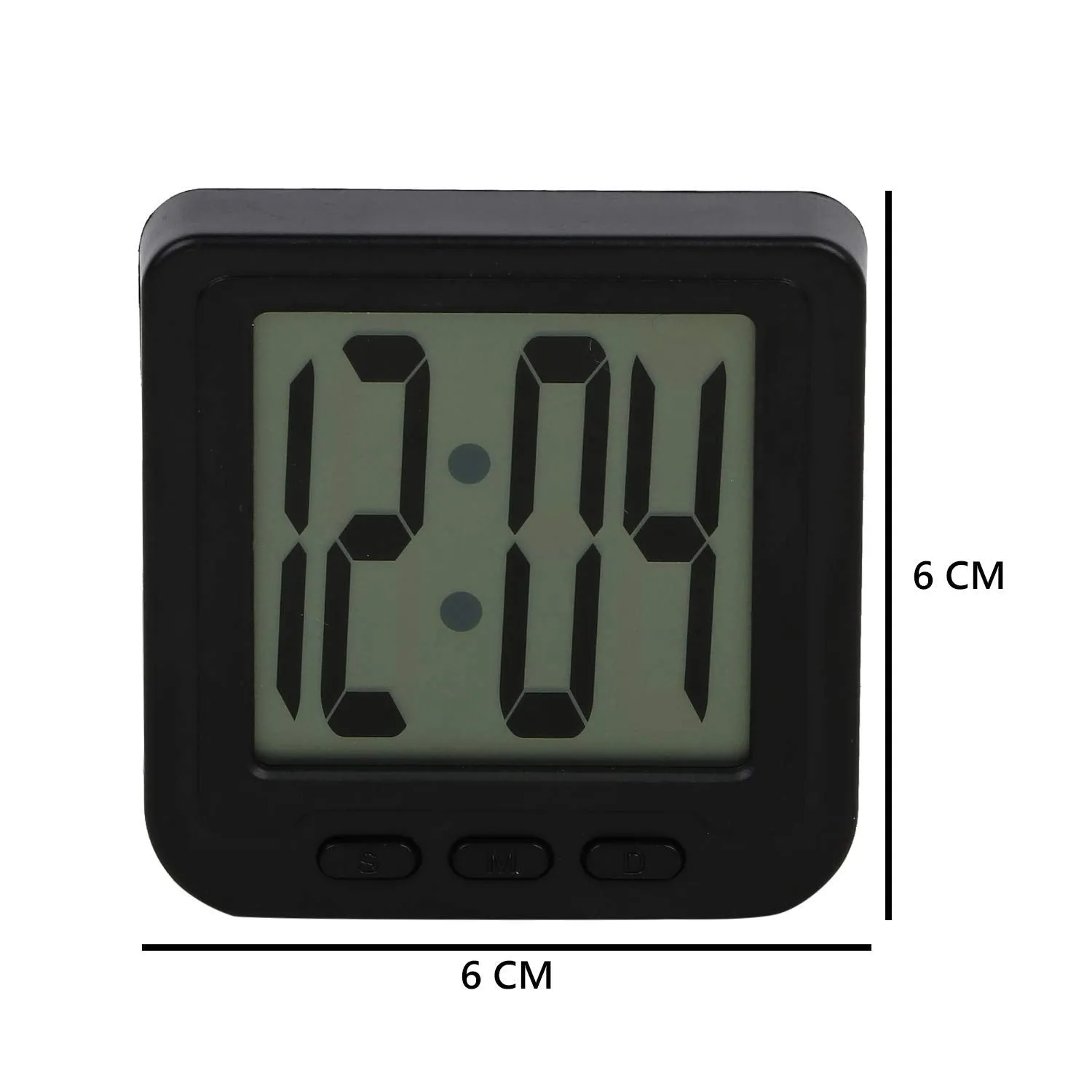 Toxi Plastic Digital Magnet Led Date and Time Clock with Flexible Back Stand (Black) Pack of 1(39Wx39Lx31H MM)