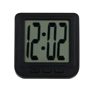 Toxi Plastic Digital Magnet Led Date and Time Clock with Flexible Back Stand (Black) Pack of 1(39Wx39Lx31H MM)