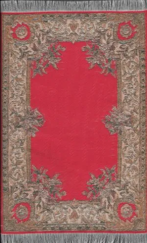 Turkish Woven Area Rug 9.5" x 5.5", Red