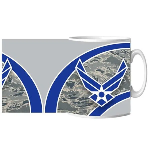 US Air Force Camo Swoosh Ceramic Mug 15 oz