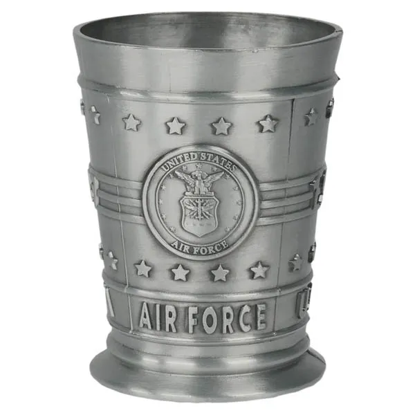 U.S. Air Force Crest on 2 oz. Silver Molded Shot Glass