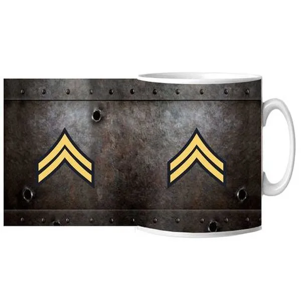 US Army Corporal Chevron Ceramic Mug 15 oz